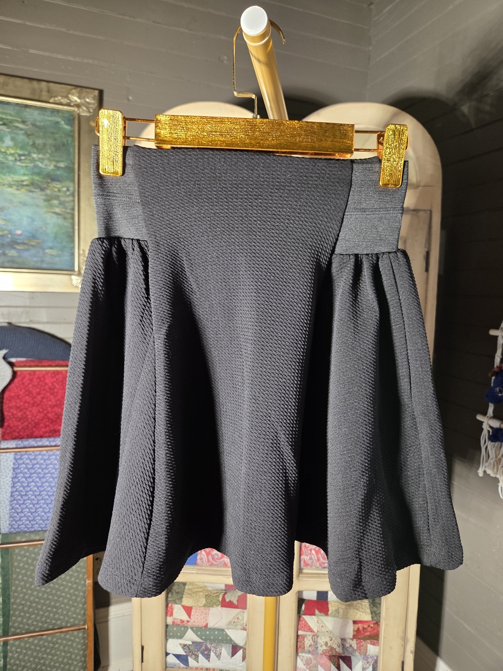 Rue21 Black Textured Skater Skirt